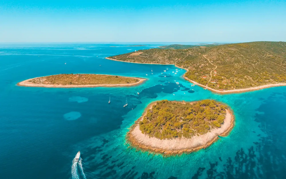 Sailboats and Yachts near Budikovac Island